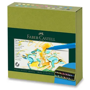 Popisovač Faber-Castell Pitt Artist Pen Brush štúdio box, 24 ks